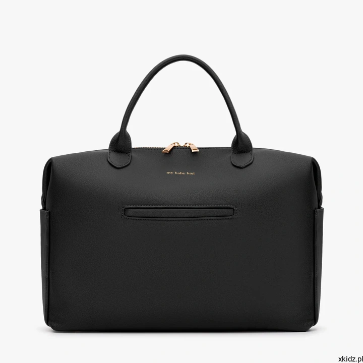 Torba dla mamy do wózka MyBabyBag czarna - widok całej torby z ekoskóry