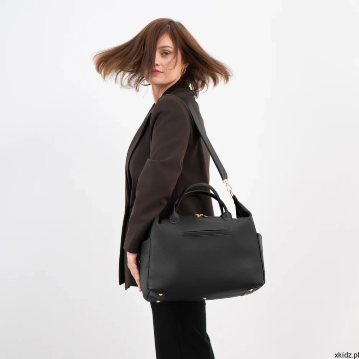 Torba dla mamy MyBabyBag czarna - wygodne uchwyty do noszenia