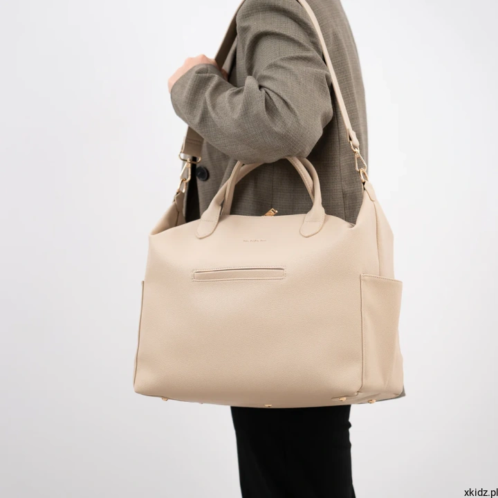 Torba dla mamy MyBabyBag beżowa - wygodne uchwyty do noszenia