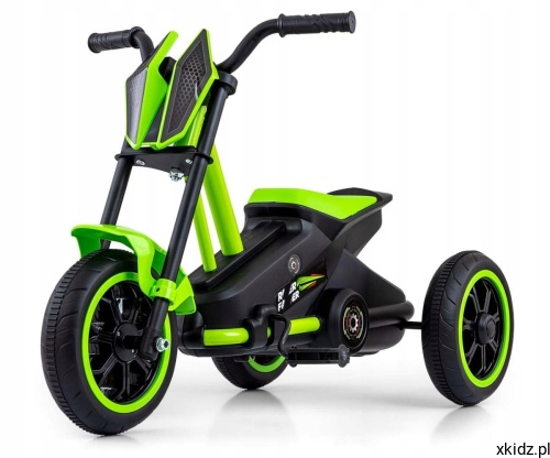 Gokart na pedały Milly Mally Rider zielony dla dzieci 3+ - widok całego pojazdu