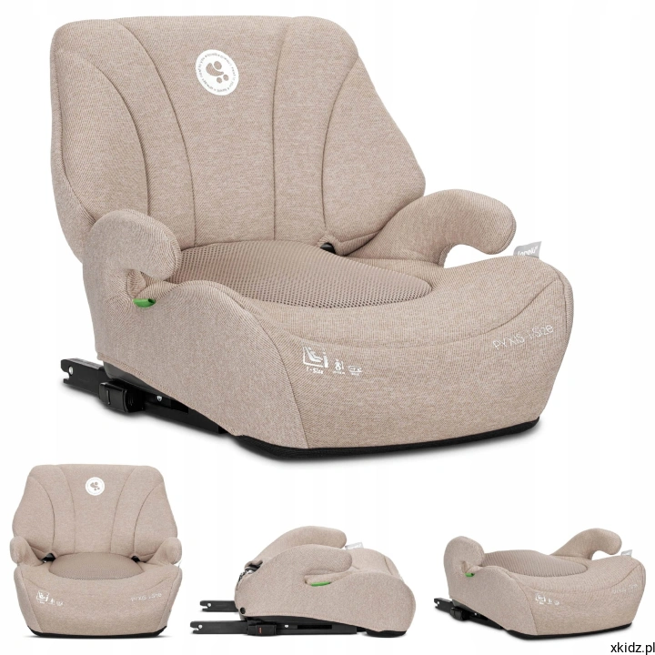 Fotelik samochodowy Lorelli Pyxis i-Size 125-150 cm Beige - widok z przodu w kolorze beżowym