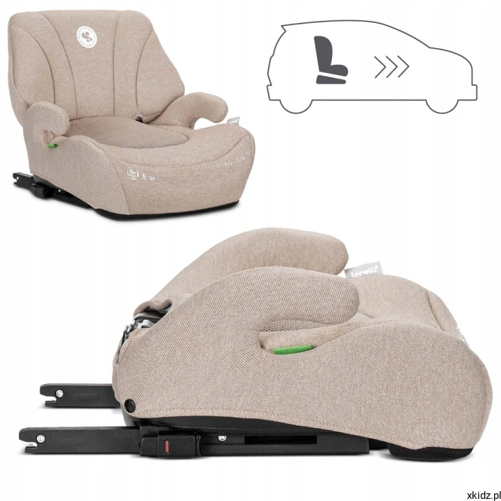 Fotelik Lorelli Pyxis Beige - zaczepy ISOFIX do mocowania fotelika w aucie