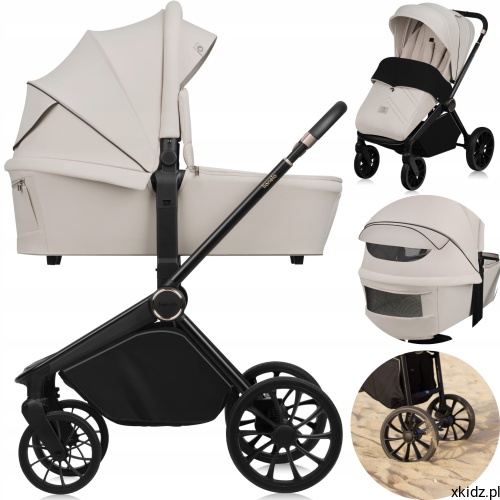 Wozek-2w1-GONDOLA-SPACEROWKA-PRZOD-TYL-AiryDots-DUZE-KOLA-Lionelo-Mika-Plus