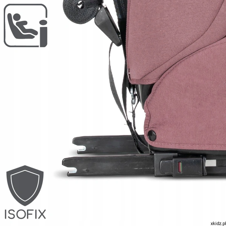 Fotelik samochodowy Lorelli Rio Pink - montaż ISOFIX z pasem Top Tether