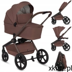 Lionelo Wózek 3w1 Freya Chocolate spacerówka przód/tył+gondola fotelik ADAC 