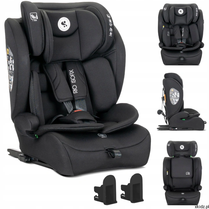 Fotelik samochodowy Rio i-Size Black 76-150 cm - widok całego fotelika w kolorze czarnym
