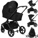Lionelo Wózek 3w1 Freya Black spacerówka przód tył +gondola +fotelik ADAC