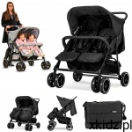Lorelli Podwójny wózek spacerowy spacerówka dla bliźniaków Twin Black