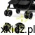 Wózek spacerowy Lorelli Twin Black - zwrotne koła 360° z blokadą