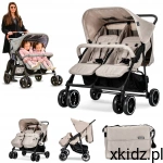 Lorelli Podwójny wózek spacerowy spacerówka dla bliźniaków Twin Beige