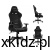Fotel gamingowy Huzaro Force 6.2 Carbon Black z tkaniny, widok z przodu, z boku i z tyłu