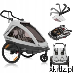 Lionelo Przyczepka rowerowa składana dla dzieci 2w1 wózek spacerowy CAMA Grey