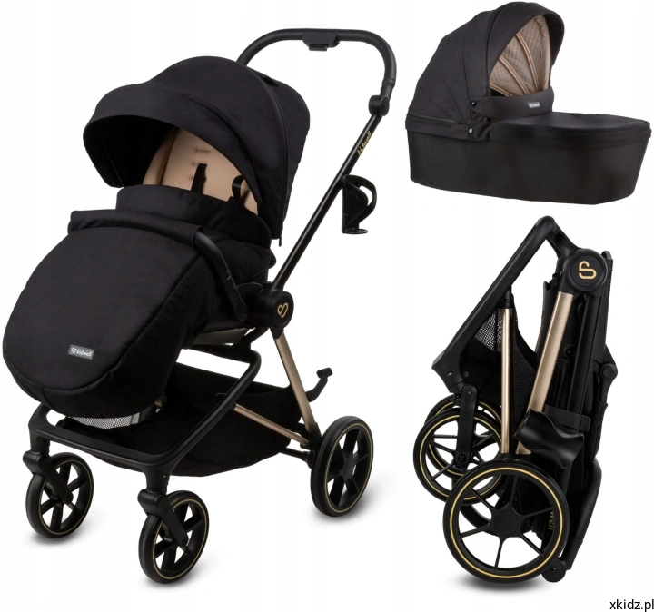 Kidwell-VELMONT-wozek-2W1-SPACEROWKA-GONDOLA-WIELOFUNKCYJNY-do-22-kg-Black