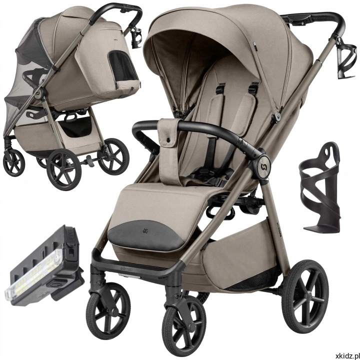 Wózek spacerowy Carrello Bravo Lite Deluxe - widok całego wózka z budką XXL