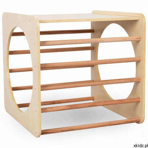 Drewniana-Kostka-Wspinaczkowa-MONTESSORI-Tunel-2w1-Atestowana-Bezpieczna