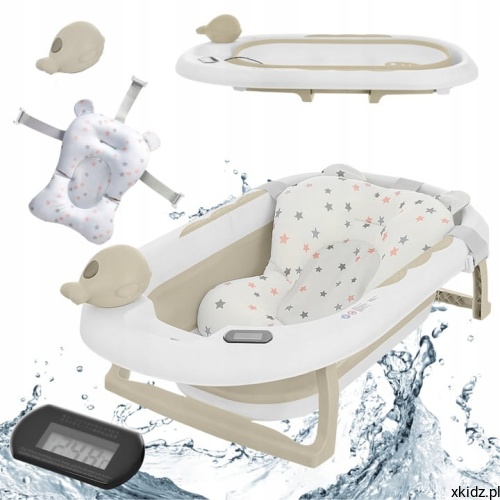PrimaBobo-duza-wanienka-skladana-OLA-termometr-poduszka-zabawka-Beige-Kod-producenta-wanienka-skladana-OLA-Primabobo-z-fotelikiem