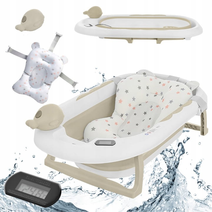 PrimaBobo-duza-wanienka-skladana-OLA-termometr-poduszka-zabawka-Beige-Kod-producenta-wanienka-skladana-OLA-Primabobo-z-fotelikiem