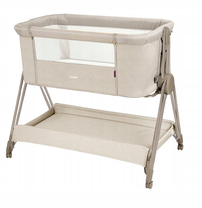 Carrello-Gracia-Lozeczko-kolyska-dostawna-kolka-z-blokada-Linen-Beige