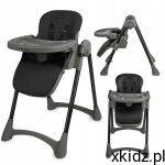 Kidwell Krzesełko do karmienia składane FORTO regulowane Black/Gray
