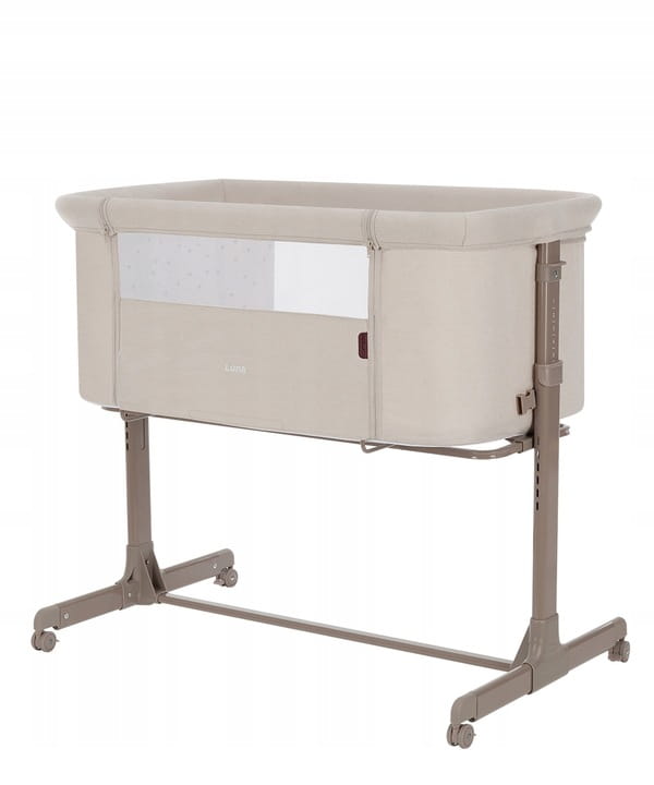 Łóżeczko dostawne Carrello Luna CRL-16501 Silk Beige - widok całej konstrukcji w kolorze beżowym