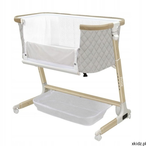 Elektryczne łóżeczko dostawne Carrello Prima CRL-16503 Cloud Grey - widok całego łóżeczka