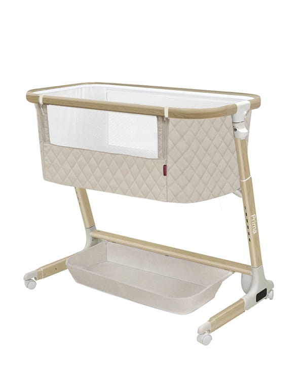Elektryczne łóżeczko dostawne Carrello Prima CRL-16503 Honey Beige - widok całego łóżeczka