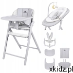 Carrello Tenero 3w1 – Leżaczek Niemowlęcy i Krzesełko do Karmienia do 100 kg Atlantis Grey