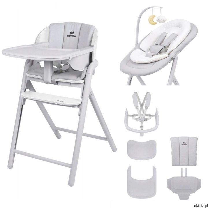 Carrello Tenero 3w1 Atlantis Grey - widok całego krzesełka do karmienia