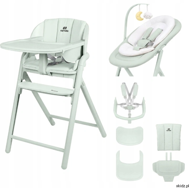 Krzesełko do karmienia 3w1 Carrello Tenero Elysium Green - widok całego krzesełka