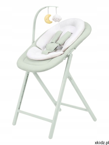 Carrello Tenero Elysium Green - funkcja leżaczka niemowlęcego z pałąkiem z zabawkami