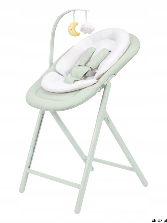 Carrello Tenero Elysium Green - funkcja leżaczka niemowlęcego z pałąkiem z zabawkami
