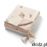 BabyOno Kocyk Muślinowy Otulacz 75x100 cm 100% Bawełna – Lekki Kocyk dla Niemowląt od Urodzenia 1566/02 Beige