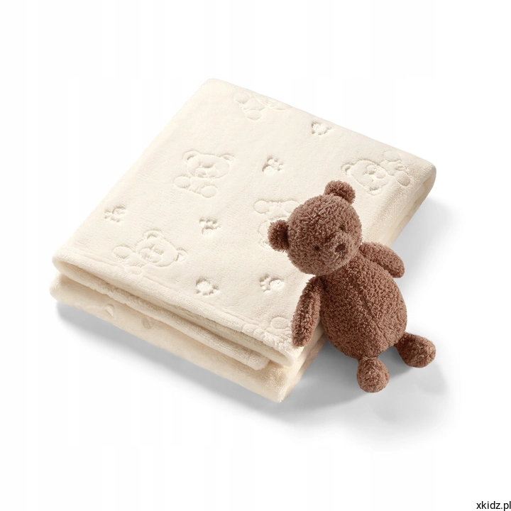 Zestaw kocyk i przytulanka BabyOno 2w1 Cream - kocyk 75x100 cm i maskotka razem