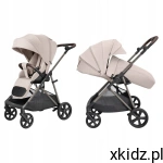 CARRELLO Wózek spacerowy przodem tyłem COSTA z akcesoriami Vanilla Beige