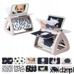 Taf Toys Sensoryczna Książeczka Obracająca Tummy Time Czarno-Biała 13385 z Grzechotką