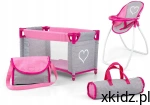 Milly Mally Zestaw dla lalek łóżeczko+ nosidełko + huśtawka Elsa Pink