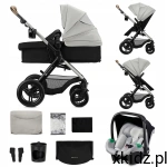 Kinderkraft MOOV 2 XL Grey Wózek 3w1 z Fotelikiem MINK PRO i-Size