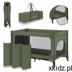 LIONELO Jasmin Easy Fold OLIVE Łóżeczko turystyczne składane kojec torba