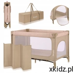 LIONELO Jasmin Easy Fold BEIGE Łóżeczko turystyczne składane kojec torba