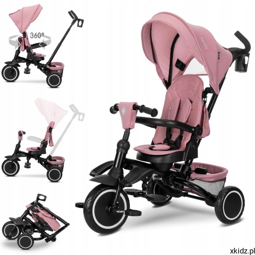 Rowerek trójkołowy Lorelli Freccia Pink 5w1 - widok całego rowerka w kolorze różowym