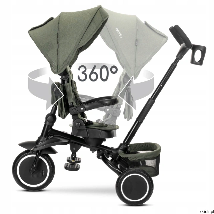 Rowerek Lorelli Freccia Green - obrotowe siedzisko 360° przodem i tyłem do rodzica.jpg