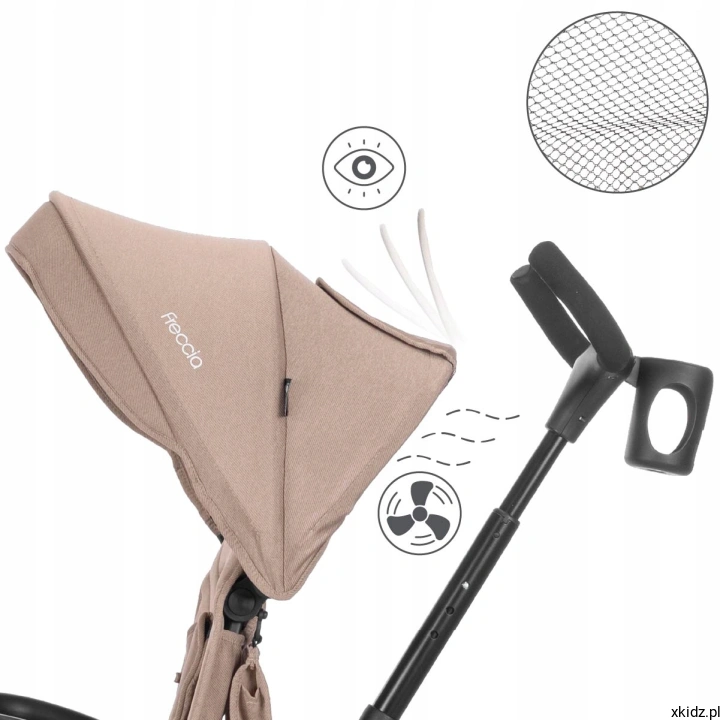 Rowerek Lorelli Freccia Beige - budka z filtrem UV50+ i okienkiem-wizjerem