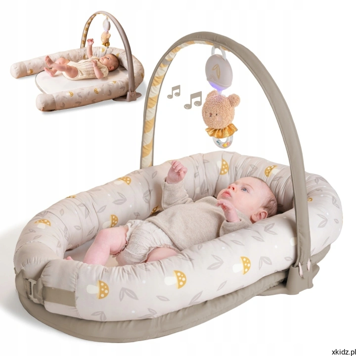 Gniazdko niemowlęce 2w1 Taf Toys Przytulny Kokon - widok całego kokonu z pałąkiem