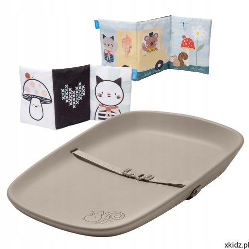 Mata do przewijania z książeczką Taf Toys Opowieści Sensoryczne Beige 71x45 cm - cały zestaw