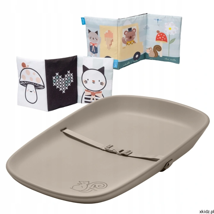 Mata do przewijania z książeczką Taf Toys Opowieści Sensoryczne Beige 71x45 cm - cały zestaw