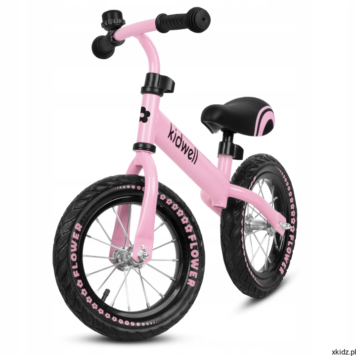 Rowerek biegowy Kidwell Cruzer - wzór FLOWER Pink na ramie