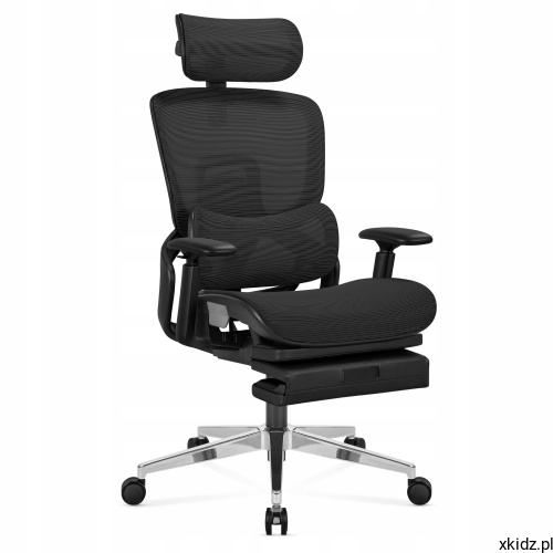 Fotel biurowy ergonomiczny Mark Adler Expert 9.3 Black - widok całego fotela z boku