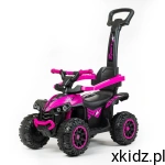 DZIECIĘCY JEZDZIK QUAD INTERAKTYWNY PCHACZ Z RĄCZKĄ BABYMIX różowy