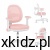 Fotel obrotowy dla dzieci Mark Adler Junior 3.6 Pink - widok całego fotela z podnóżkiem