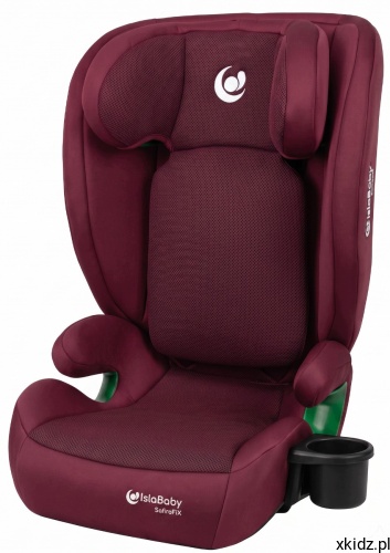 Fotelik samochodowy IslaBaby SafiroFix Burgund 100-150 cm - widok z przodu w kolorze bordowym